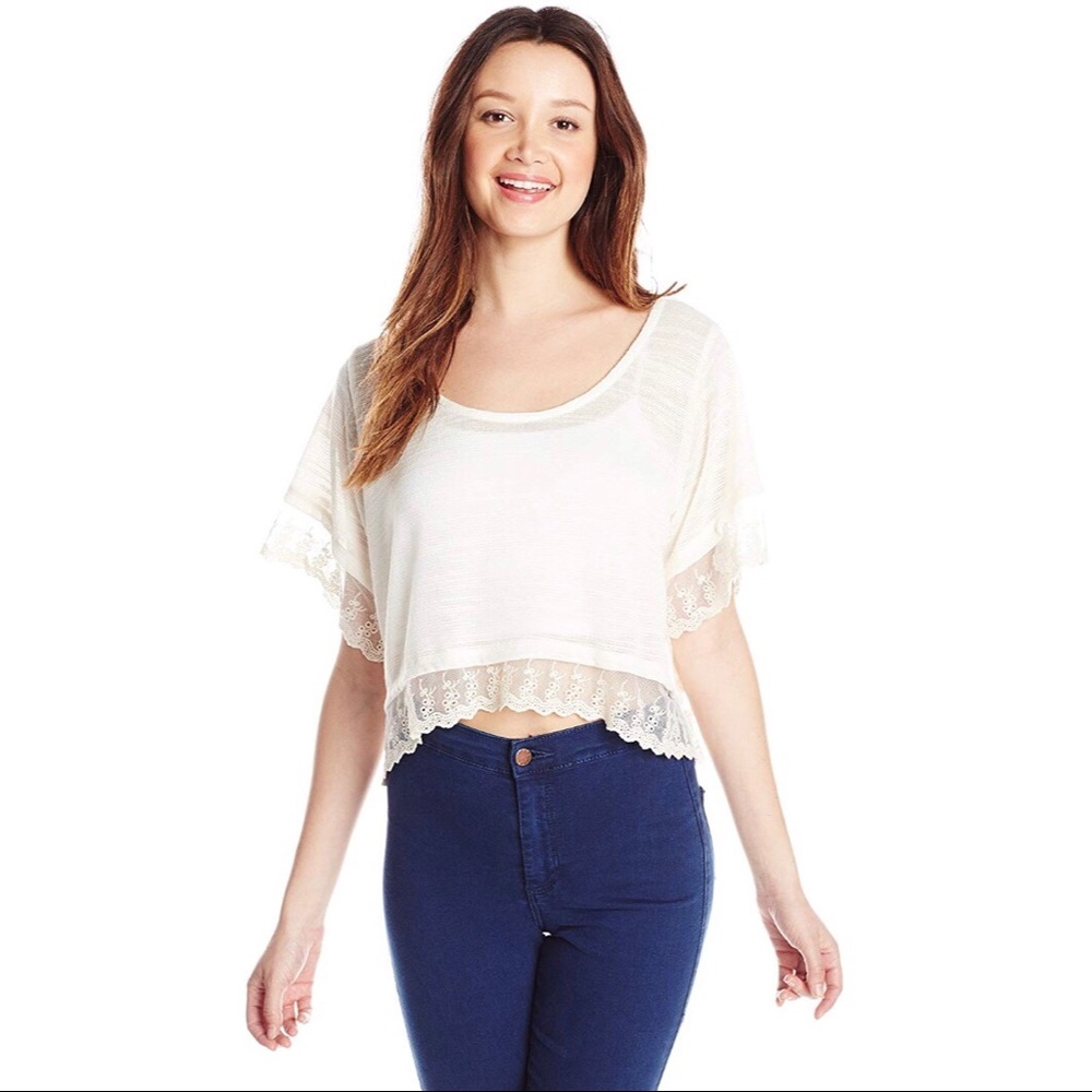 O'Neill Lakeside Lightweight Crop Top w/ Lace Trim